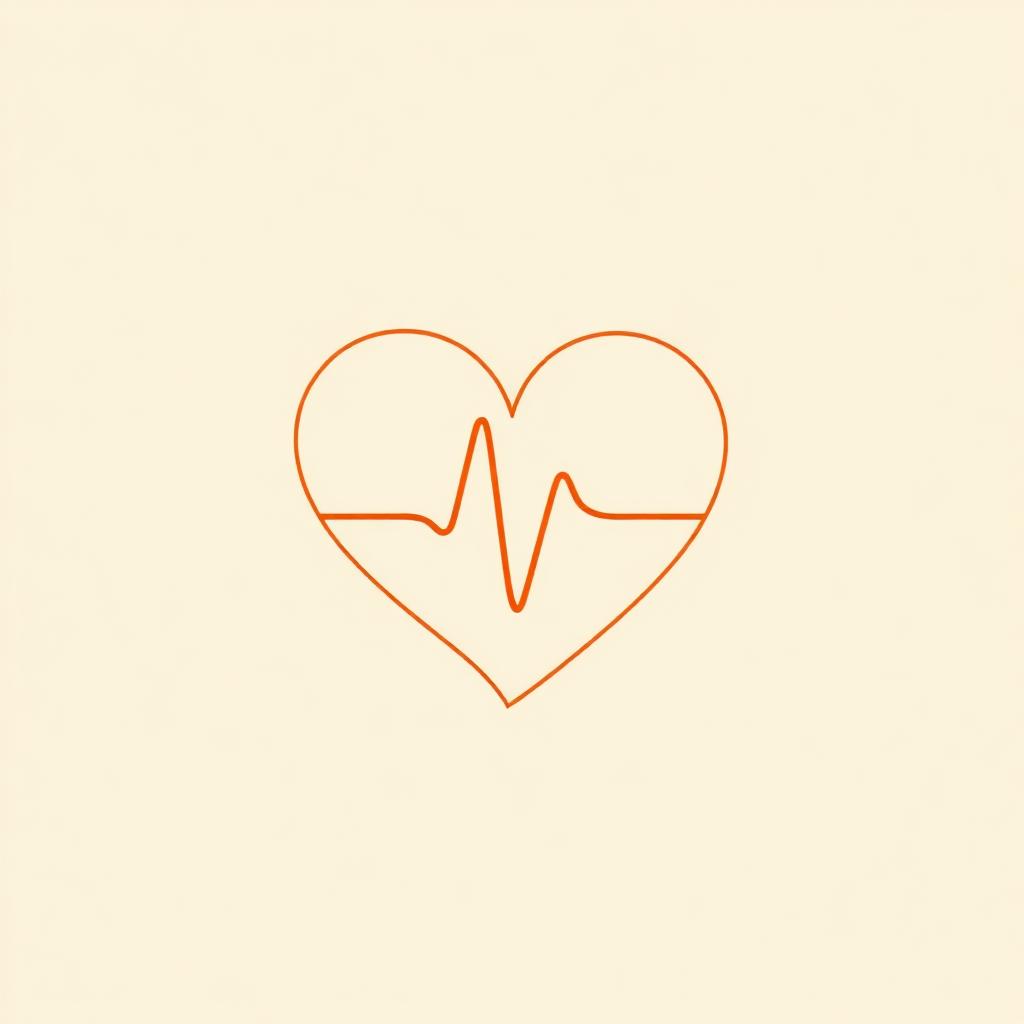 Ilustración de un corazón con onda de coherencia cardíaca